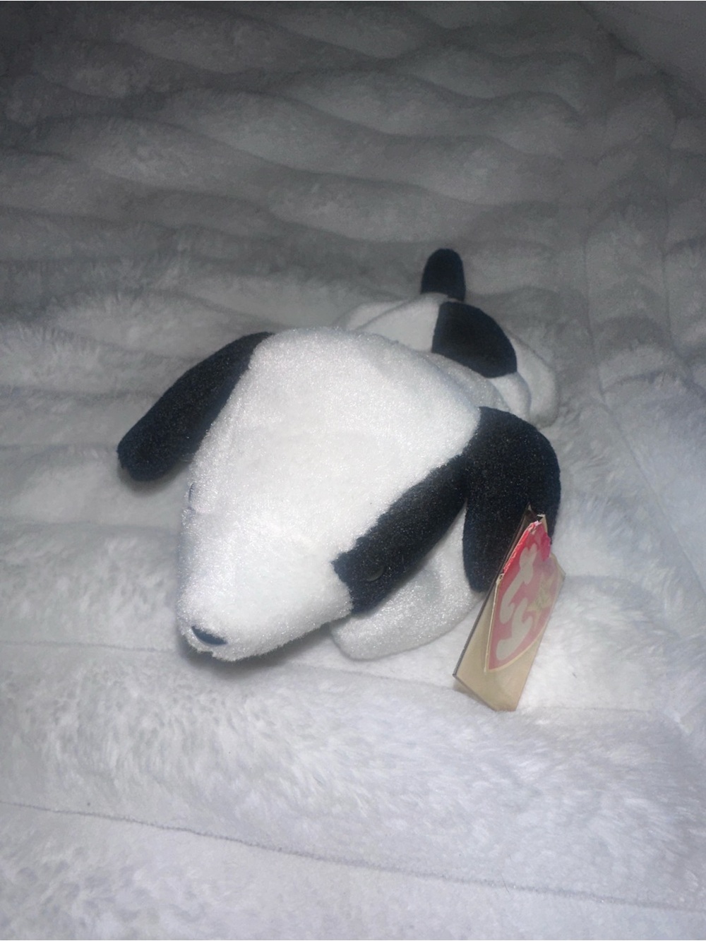 Ty Black and White Puppy Plush Small Pet Toy